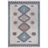 Kostrzyn Gri Madalyon Modern Geometrik Etnik Desenli Boho Makinada Yıkanabilir Hafif Hav Toz Vermez Leke Tutmaz Kaymaz Taban Dijital Makine Baskı Halı Oturma Odası Salon Yolluk Koridor Mutfak Halısı