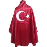 Kostumbu 23 Nisan - 29 Ekim Özel Bayrak Pelerin 3-15 Yaş - 10 - 12 Yaş - Kırmızı