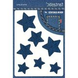Kot Arma Patch, Denim Jeans Onarım İçin Yıldız Deseni, Koyu Mavi