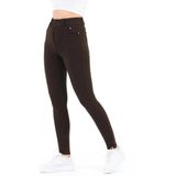 Kot Pantolon Görünümlü Tayt Arka Cepli Yüksek Bel - 4XL - Kahverengi