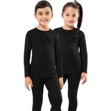Kota 2005 Kız Çocuk Termal Üst %60 Polyester %35 Viskon %5 Elastan Rahat ve Sıcak Tutma Özelliği - Siyah