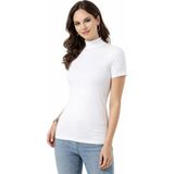 Kota 2'li Paket Kadın Yarım Balıkçı Yaka Kısa Kollu Body Atlet-Esnek Pamuklu - Beyaz - XL
