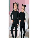 KOTA 2'li Paket Termal Alt İçlik, Unisex, Siyah, 11-12 Yaş