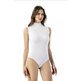 Kota 6184 Kadın Boğazlı Sıfır Kol Body Tekli Beyaz M