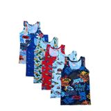 Kota 6lı Erkek Çocuk Pamuklu Askılı Desenli Atlet Fanila (Karışık, 11-12 Yaş)