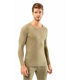 KOTA Erkek Uzun Kollu Termal Üst, Haki, Viskon Polyester Likra Karışım