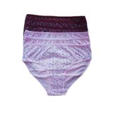 KOTA Kadın 6'lı Paket Cotton Pamuk Likralı Bato Külot, Pembe-Bordo Desenli, 2XL