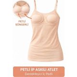 Kota Kadın Atlet 2’li Pedli Ince Ip Askılı Pamuklu Sütyenli Kadın Atlet-Bluz - Ten