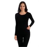 KOTA Kadın Siyah Termal Uzun Kol Takım,%65 Polyester%30 Viskon%5 Elastan, L/XL Beden