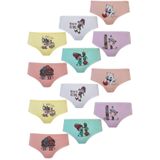 KOTA Kız Çocuk Külotu, 12'li Set, Renkli Baskılı Slip İç Çamaşırı, 9-10 Yaş
