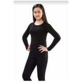 KOTA Kız Çocuk Termal Takım Tekli, 9-10 Yaş, Siyah,%60 Polyester%35 Viskon%5 Elastan