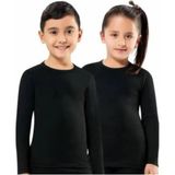 Kota Siyah Uzunkol Termal İçlik 5 - 6 Yaş Unisex Çocuklar İçin Konforlu Tasarım