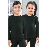 Kota Unisex Çocuk Termal Uzun Kollu Atlet Siyah %65 Yün/Viskon 3 Yaş İçin Rahat Kullanım