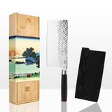 KOTAI | Pakka ahşap saplı ve dövülmüş bıçaklı Çin cleaver bıçağı (19cm) Japon paslanmaz çelik, el yapımı sebze, et ve kemikleri keser