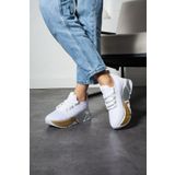KOTAN Beyaz-platin Kadın Bağcık Detaylı Fileli Sneaker Ve Günlük Kadın Spor Ayakkabı Kadın Sneakers