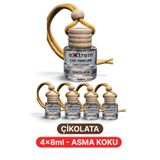 Kotanjant 4 Adet Dekoratif Asma Oto Kokusu Çikolata - Cam Şişe Araba Kokusu 4 Hafta Kalıcı Ferah Koku (4x8ml)