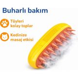 Kotenart Buharlı Kedi Tarağı – Tüy Toplama ve Masaj Etkili Evcil Hayvan Bakım Fırçası - Sarı