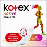 Kotex Active Ultra İnce Günlük Ped 16'lı 5 Adet Hareket Halindeyken Rahatlık ve Ferahlık