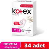 Kotex Günlük Ped 34 Adet Sızıntı Önleyici Teknoloji ile Gün Boyu Konfor Sunar