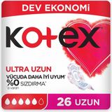 Kotex Hijyenik Ped Ultra Uzun 26 Adet Sızıntı Önleyici Teknoloji ile Gün Boyu Koruma - 1