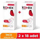 Kotex İnce Günlük Ped Parfümlü 18Li 2Li Paket