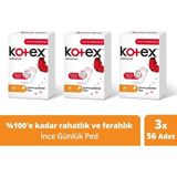Kotex Ince Gunluk Ped Parfumlu 56Li -3Lu Paket