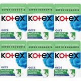 Kotex Natural Gece Hijyenik Ped 6x14'lü – %100 Pamuk, Hipoalerjenik, Nefes Alabilir, Ultra İnce ve Ekstra Korumalı