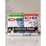 Kotex Natural Gece Kotex Young Gece 14+16 Anne Kız Paketi