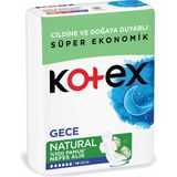 Kotex Natural Gece Pamuk Hijyenik Ped 14'lü Hızlı Emici Pamuksu Üst Yüzey ile Koruma