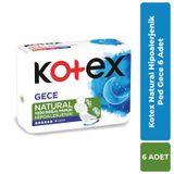 Kotex Natural Hipoalerjenik Hijyenik Gece 6lı Ped