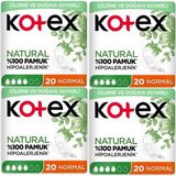 Kotex Natural Normal Hijyenik Ped 20'li Pamuklu Cilt Dostu Özellikler ile Rahatlık