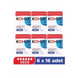 Kotex Ped Ultra Gece Quadro Süper Eko 16'lı 6 Adet