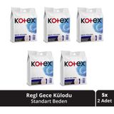 Kotex Regl Gece Külodu - 5 Paket, 2'li, Standart Beden, Yumuşak ve Nefes Alabilen Yüzey, Rahat Gece Kullanımı, 10 Adet - 2li