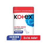 Kotex Süper Ekonomik Ultra Gece Hijyenik Ped Gece 2 x 16'lı