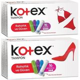 Kotex Tampon Süper ve Normal Karma Set, 32 Adet (2x16)