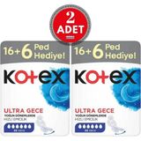 Kotex Ultra Dev Eko Gece 22'li 2 Adet Kotex Ultra Gece 22