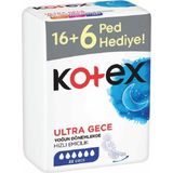 Kotex Ultra Gece Hijyenik Ped 22 Adet Nefes Alabilen Yüzey ile Gece Kullanımına Uygun