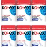 Kotex Ultra Süper Gece Ped 16'lı x 6 Paket Hızlı Emicilik ve Süper Ekonomik Seçenek