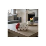 Kotium Ceramics KAPAK ' LI Kabartma Dokulu KIRMIZI KALP DESENLİ Özel Kabartmalı El İşlemeli Seramik ŞEKERLİK
