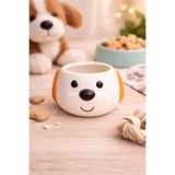 Kotium Ceramics KÖPEK KUPA Açık Kahve Kulak Kabartma Detaylı Özel Tasarım Tamamıyla El Yapımı Seramik Kupa