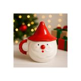 Kotium Ceramics ŞAPKA ' LI NOEL BABA Kupa Yılbaşı Özel Kabartmalı Özel Tasarım Tamamıyla El Yapımı Seramik Kupa