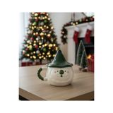 Kotium Ceramics ŞAPKA ' LI YEŞİL NOEL BABA Kupa Yılbaşı Özel Kabartmalı Tamamıyla El Yapımı Seramik Kupa