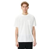 Koton 000 Beyaz Bisiklet Yaka Cep Detaylı Kısa Kollu Erkek T-shirt