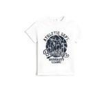 Koton 000 Erkek Çocuk Pamuklu Baskılı Kısa Kollu Beyaz T-shirt