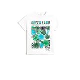 Koton 001 Erkek Çocuk Pamuklu Baskılı Kısa Kollu Kırık Beyaz T-shirt