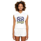 Koton 001 Kadın Kırık Beyaz Kapüşonlu Atlet Kolej Baskılı Kolsuz T-shirt
