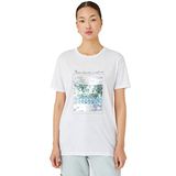 Koton 001 Kadın Kırık Beyaz Payet Baskılı Bisiklet Yaka Kısa Kollu T-shirt