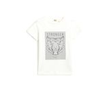 Koton 002 Erkek Çocuk Kaplan Baskılı Kısa Kollu Bisiklet Yaka Pamuklu Ekru T-shirt