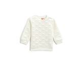 Koton 010 Kız Bebek Ekru Kalpli Kapitone Uzun Kollu Bisiklet Yaka Sweatshirt