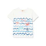 Koton 021 Erkek Bebek Ekru Bisiklet Yaka Kısa Kollu Baskılı T-shirt